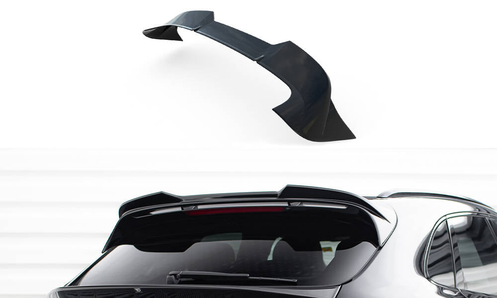 Maxton Höher Spoiler CAP für 3D Porsche Macan GTS Mk1 Facelift 2 schwarz Hochglanz