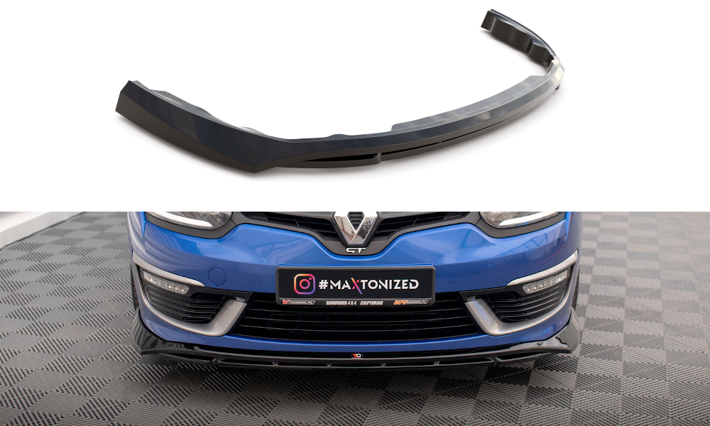 Maxton Front Ansatz für Renault Megane GT Line Grandtour Mk3 Facelift schwarz Hochglanz