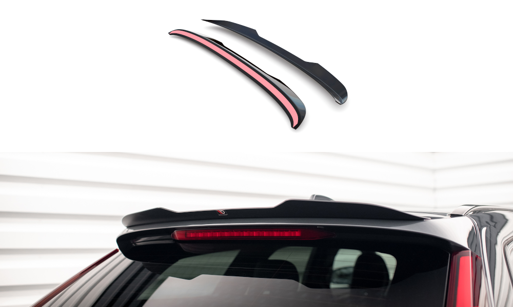 Maxton Spoiler CAP für Volvo V90 R-Design Mk2 schwarz Hochglanz