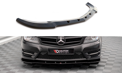 Maxton Front Ansatz V.2 für Mercedes-Benz C Coupe / Limousine / Kombi  AMG-Line C204 / W204 Facelift / S204 Facelift schwa...