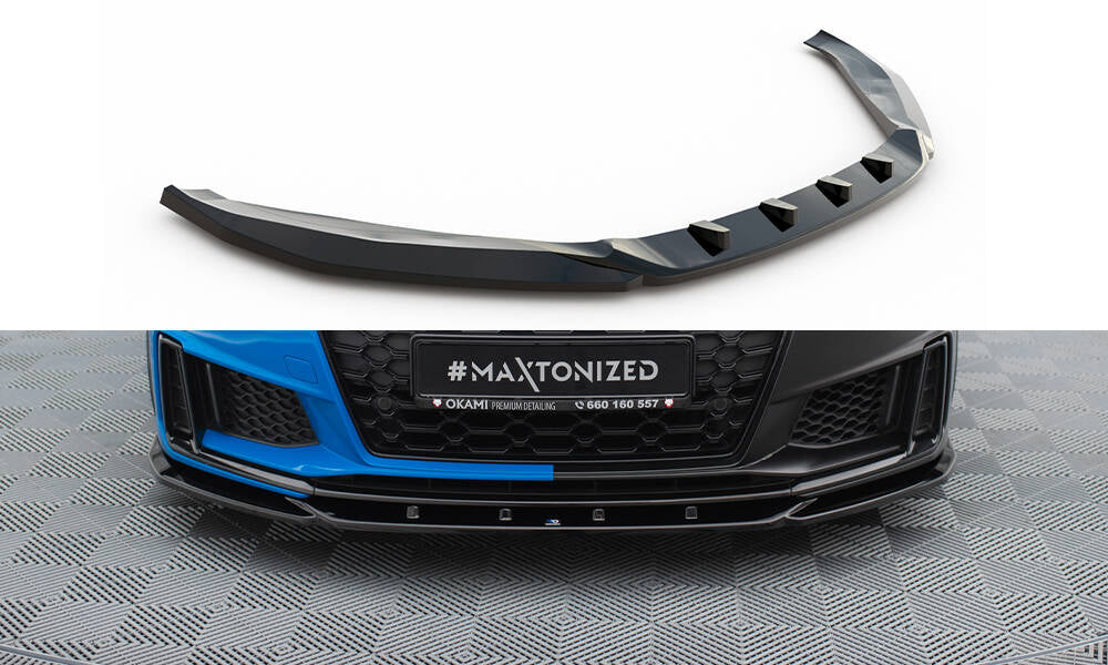 Maxton Front Ansatz V.2 für Audi TT S 8S Facelift schwarz Hochglanz