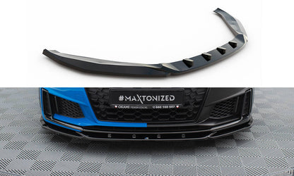 Maxton Front Ansatz V.2 für Audi TT S 8S Facelift schwarz Hochglanz