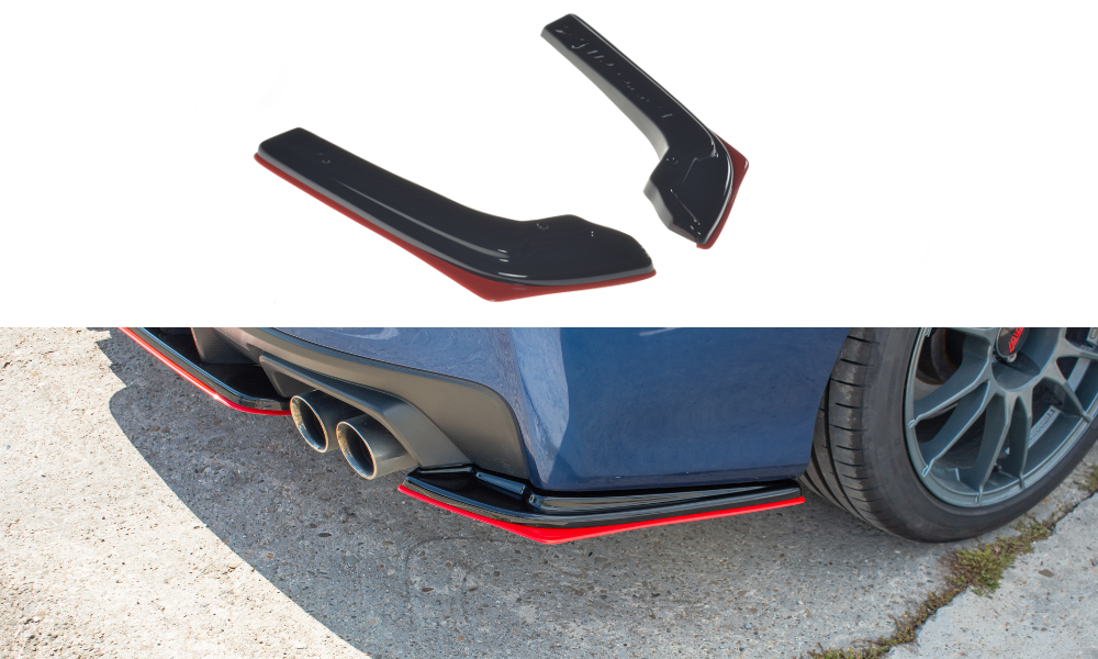 Maxton Heck Ansatz Flaps Diffusor V.2 für SUBARU WRX STI schwarz Hochglanz