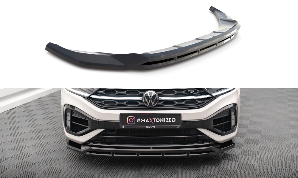 Maxton Front Ansatz V.1 für Volkswagen T-Roc R / R-Line Mk1 Facelift schwarz Hochglanz