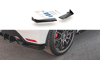 Maxton Robuste Racing Heck Ansatz Flaps Diffusor +Flaps für Toyota GR Yaris Mk4 schwarz Hochglanz