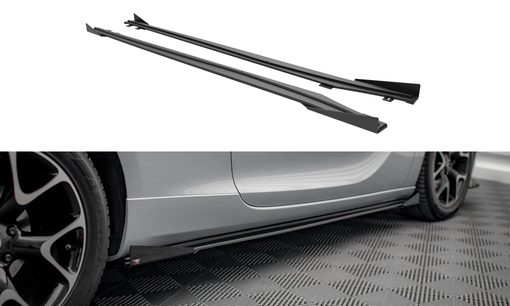 Maxton Street Pro Seitenschweller Ansatz für + Flaps Opel Astra GTC OPC-Line J schwarz Hochglanz