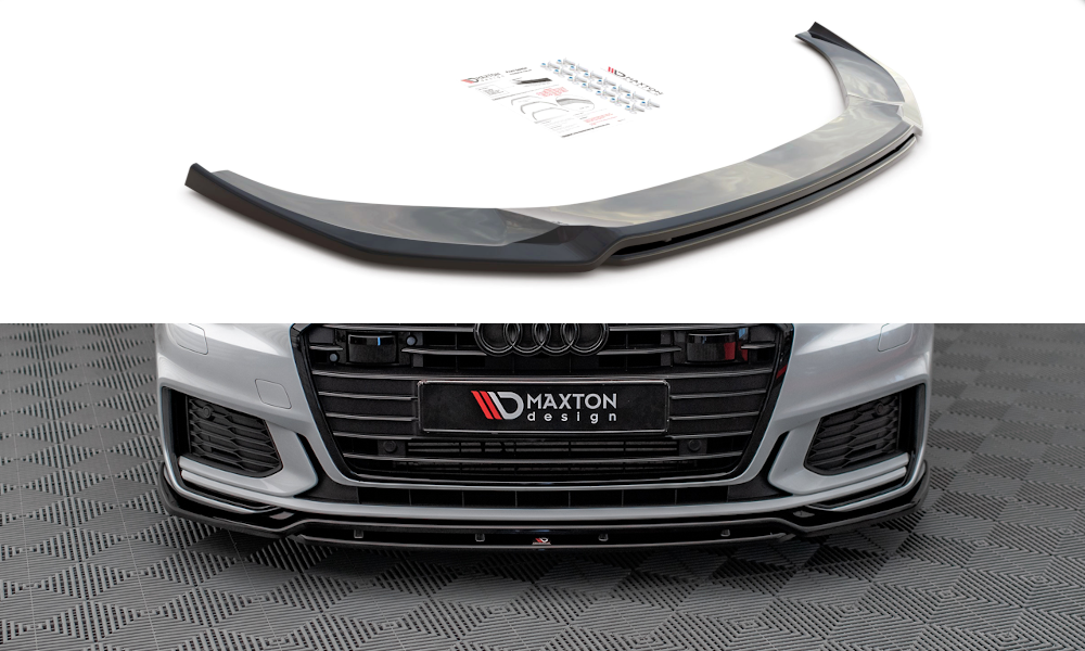 Maxton Front Ansatz V.3 für Audi A6 S-Line / S6 C8  schwarz Hochglanz