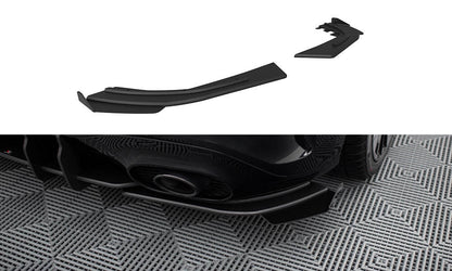 Maxton Street Pro Heck Ansatz Flaps Diffusor +Flaps für Mercedes-AMG A35 Hatchback W177 schwarz Hochglanz