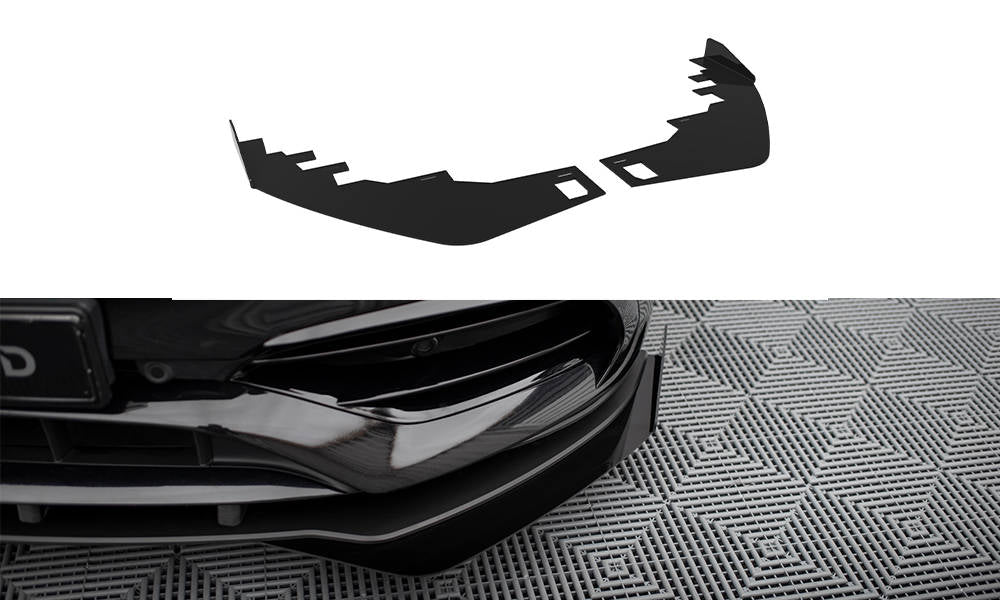 Maxton Front Flaps Mercedes-Benz A AMG-Line W176 Facelift schwarz Hochglanz