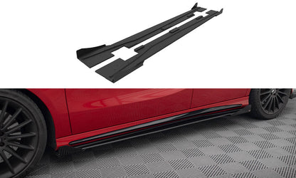 Maxton Street Pro Seitenschweller Ansatz für + Flaps Mercedes-Benz A 45 AMG W176 Facelift schwarz Hochglanz