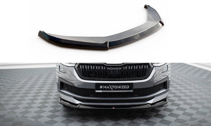 Maxton Front Ansatz V.1 für Skoda Kodiaq Sportline Mk1 Facelift schwarz Hochglanz
