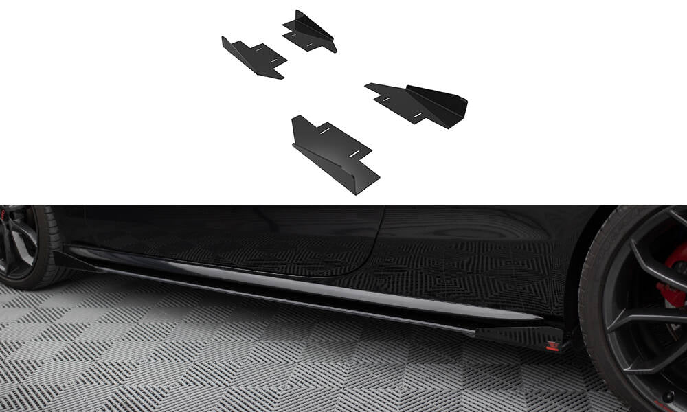 Maxton Side Flaps Audi A5 / A5 S-Line / S5 Coupe / Cabrio 8T / 8T Facelift schwarz Hochglanz