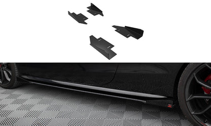 Maxton Side Flaps Audi A5 / A5 S-Line / S5 Coupe / Cabrio 8T / 8T Facelift schwarz Hochglanz