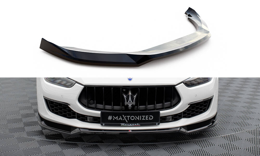 Maxton Front Ansatz V.1 für Maserati Ghibli Mk3 Facelift schwarz Hochglanz