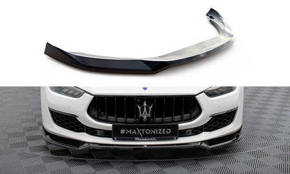 Maxton Front Ansatz V.1 für Maserati Ghibli Mk3 Facelift schwarz Hochglanz