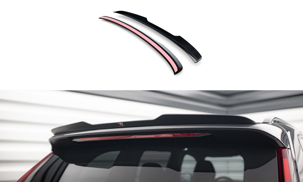 Maxton Spoiler CAP für Volvo XC90 R-Design Mk2 Facelift schwarz Hochglanz