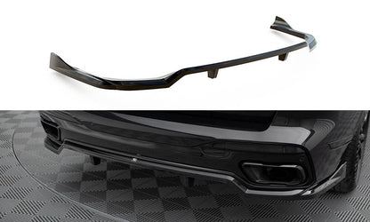 Maxton Mittlerer Diffusor Heck Ansatz DTM Look für BMW X7 M-Paket G07 Facelift schwarz Hochglanz