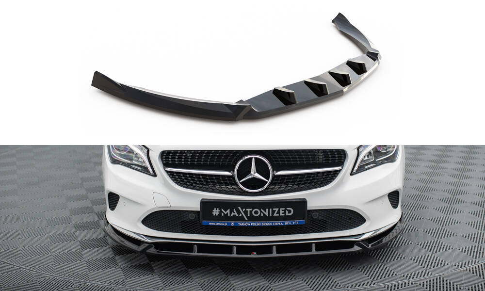 Maxton Front Ansatz für Mercedes-Benz CLA C117 Facelift schwarz Hochglanz