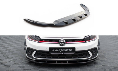 Maxton Front Ansatz V.1 für Volkswagen Polo GTI Mk6 Facelift schwarz Hochglanz