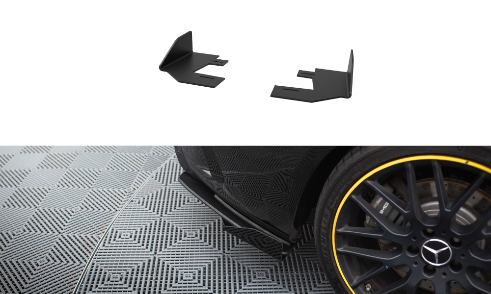 Maxton Hintere Seiten Flaps für Mercedes-AMG CLA 45 C117 Facelift schwarz Hochglanz