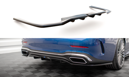 Maxton Mittlerer Diffusor Heck Ansatz DTM Look für Mercedes-Benz C AMG-Line W206 schwarz Hochglanz