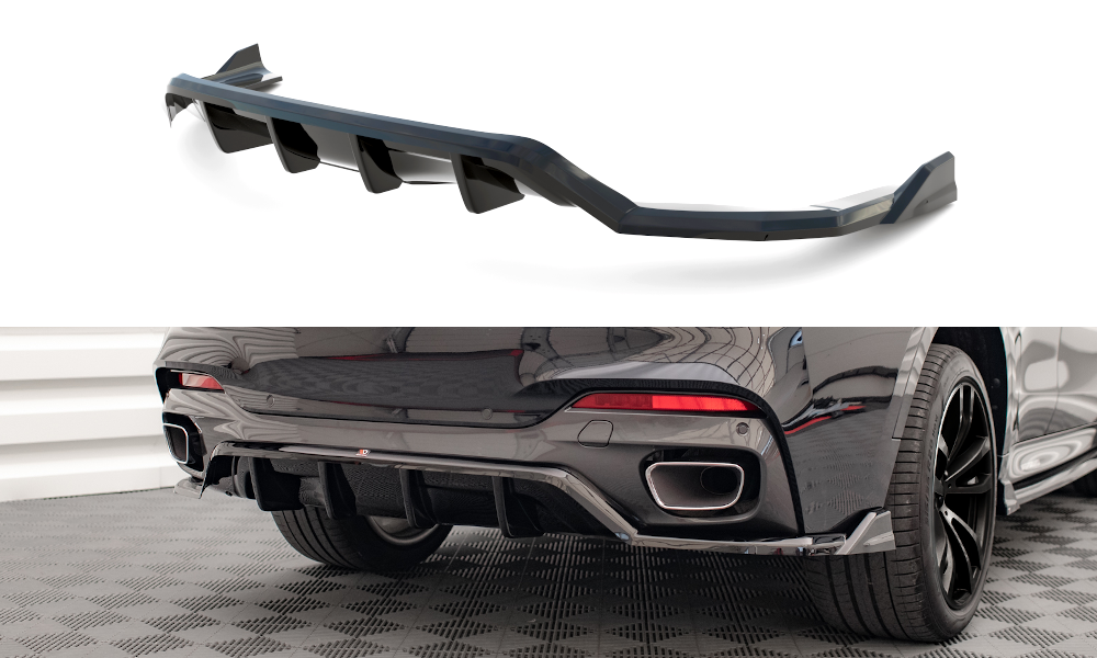Maxton Mittlerer Diffusor Heck Ansatz DTM Look für BMW X6 M-Paket F16 Carbon Look