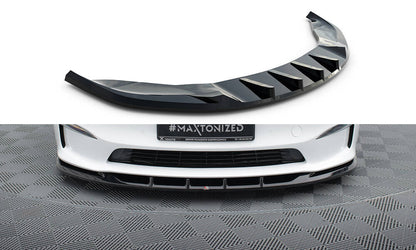 Maxton Front Ansatz V.3 für Tesla Model S Plaid Mk1 Facelift schwarz Hochglanz