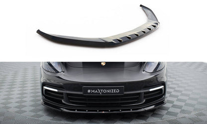 Maxton Front Ansatz V.1 für Porsche Panamera E-Hybrid / Panamera 4S 971 schwarz Hochglanz