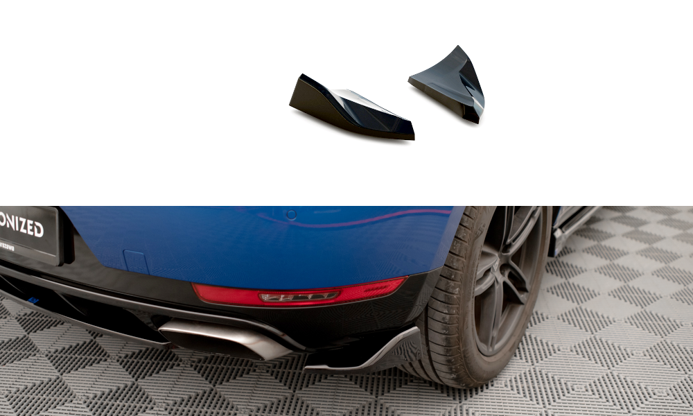 Maxton Heck Ansatz Flaps Diffusor für Porsche Macan Mk1 schwarz Hochglanz