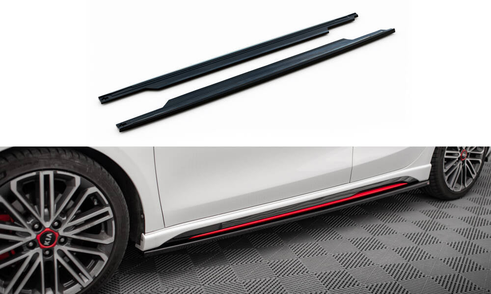 Maxton Seitenschweller Ansatz für Kia Ceed GT Mk3  schwarz Hochglanz