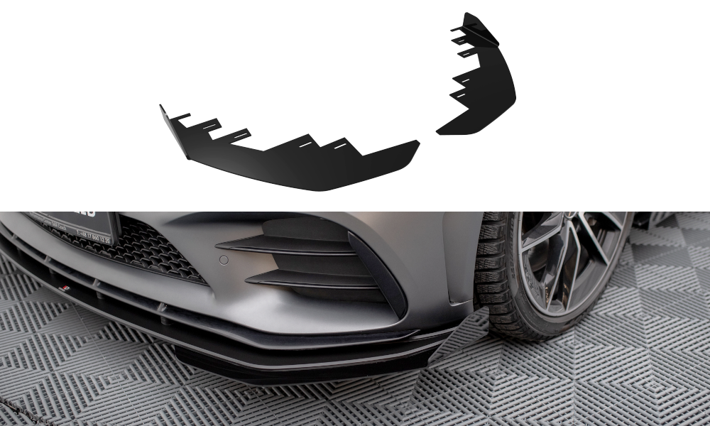 Maxton Front Flaps Mercedes-AMG C43 Coupe C205 Facelift schwarz Hochglanz