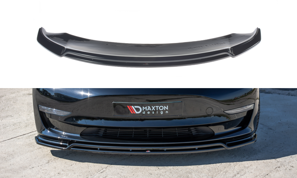 Maxton Front Ansatz V.2 für Tesla Model 3 schwarz Hochglanz