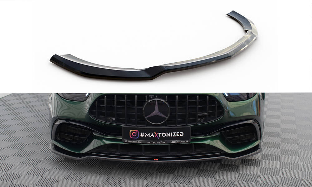 Maxton Front Ansatz V.1 für Mercedes-AMG E63 W213 Facelift schwarz Hochglanz