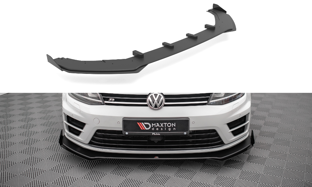 Maxton Street Pro Front Ansatz für +Flaps für V.1 + Flaps Volkswagen Golf R Mk7 schwarz Hochglanz