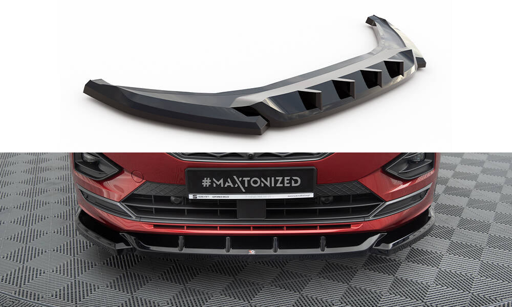 Maxton Front Ansatz V.1 für Seat Tarraco FR Mk1 schwarz Hochglanz