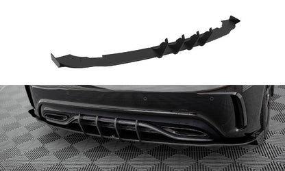 Maxton Street Pro Heck Ansatz Flaps Diffusor +Flaps für Mercedes-Benz A AMG-Line W176 Facelift schwarz Hochglanz