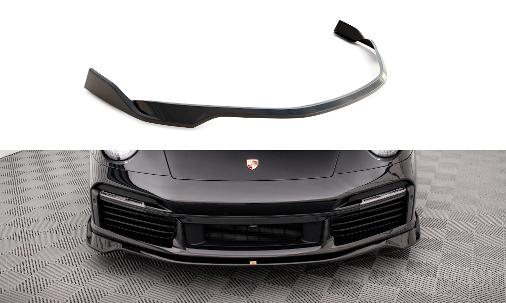 Maxton Front Ansatz für Porsche 911 Turbo S 992 schwarz Hochglanz