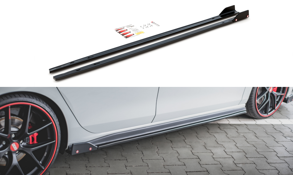 Maxton Seitenschweller Ansatz für V.2 für + Flaps Volkswagen Golf GTI / GTE / GTI Clubsport / R-Line Mk8