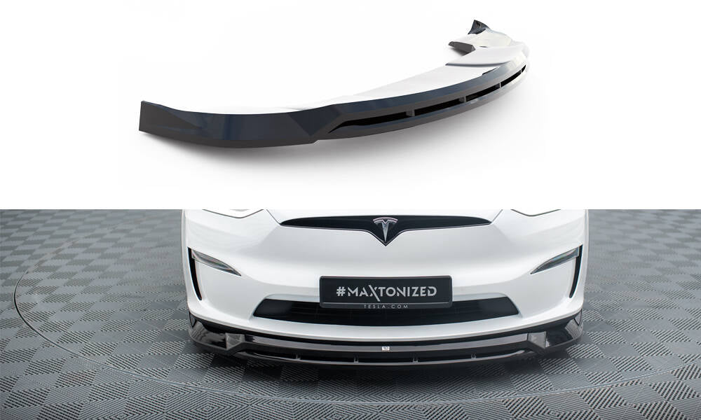 Maxton Front Ansatz V.1 für Tesla Model X Mk1 Facelift schwarz Hochglanz