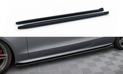 Maxton Seitenschweller Ansatz für V.2 für Audi S5 / A5 S-Line Coupe 8T schwarz Hochglanz