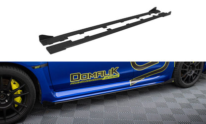 Maxton Street Pro Seitenschweller Ansatz für + Flaps Subaru WRX STI Mk1 schwarz Hochglanz