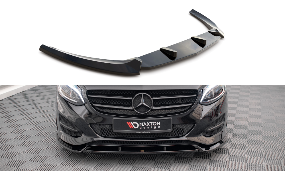 Maxton Front Ansatz für Mercedes-Benz B W246 Facelift schwarz Hochglanz