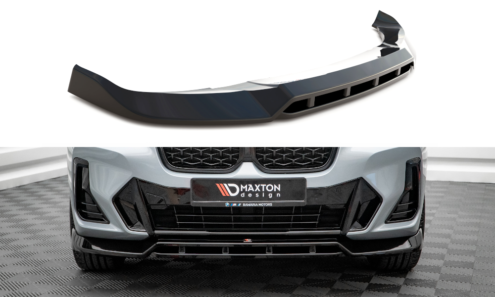 Maxton Front Ansatz V.1 für BMW X4 M-Paket G02 Facelift schwarz Hochglanz