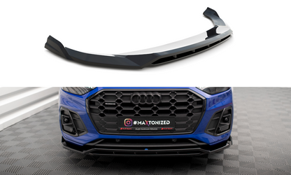 Maxton Front Ansatz V.1 für Audi SQ5 / Q5 S-Line SUV / Sportback Mk2 Facelift schwarz Hochglanz