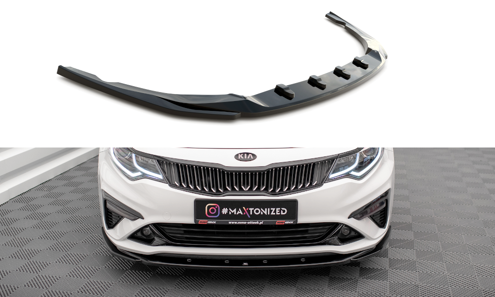 Maxton Front Ansatz V.2 für Kia Optima Mk4 Facelift schwarz Hochglanz