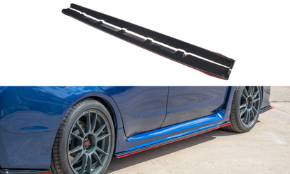 Maxton Seitenschweller Ansatz passend für V.2 SUBARU WRX STI schwarz Hochglanz