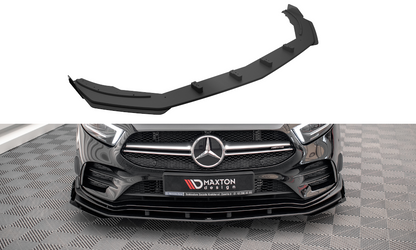 Maxton Street Pro Front Ansatz für +Flaps für + Flaps Mercedes A35 AMG / AMG-Line Aero Pack W177  schwarz Hochglanz