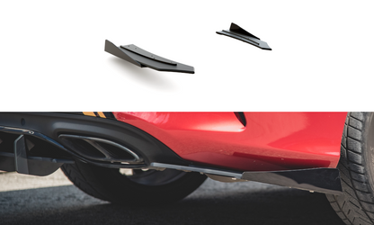 Maxton Robuste Racing Heck Ansatz Flaps Diffusor +Flaps für Mercedes-AMG C43 Coupe C205 schwarz Hochglanz