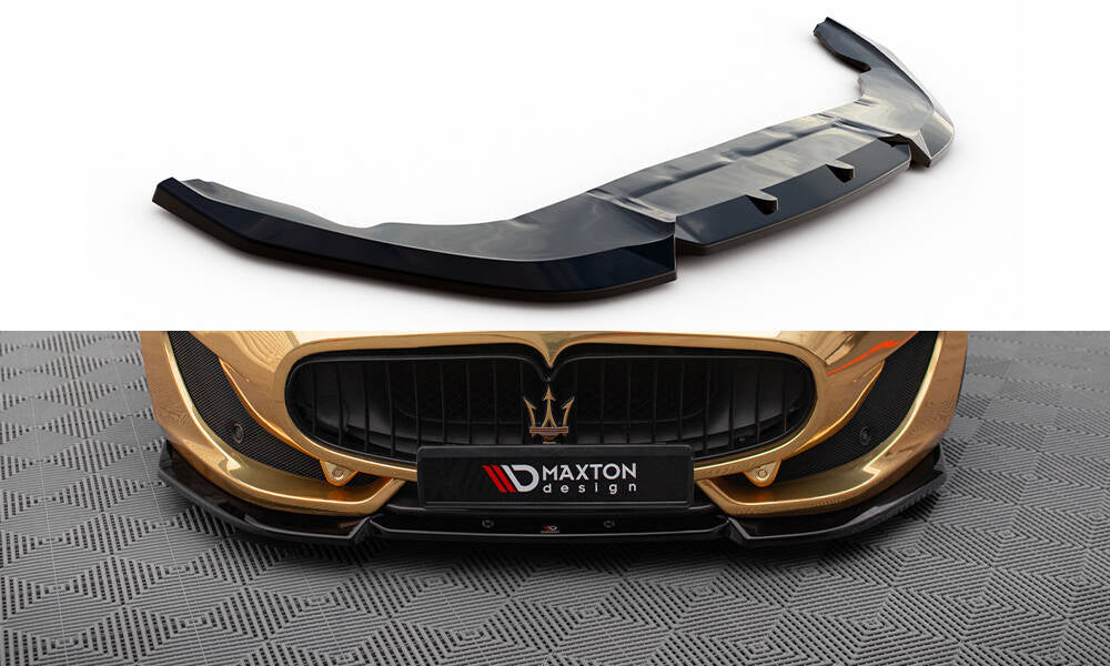 Maxton Front Ansatz V.2 für Maserati Granturismo Mk1 Facelift schwarz Hochglanz