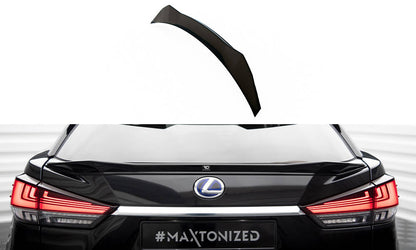 Maxton Niedriger Spoiler CAP für 3D Lexus RX Mk4 Facelift schwarz Hochglanz